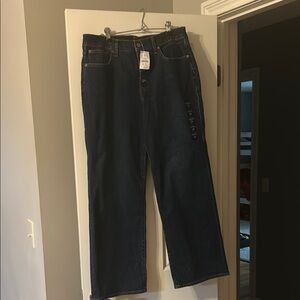 J. Crew Factory Blue Flare Wide Leg Jeans